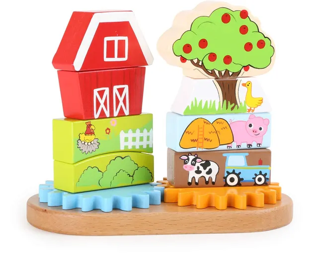 smallfoot 10051 Fattoria puzzle incastro legno motricità