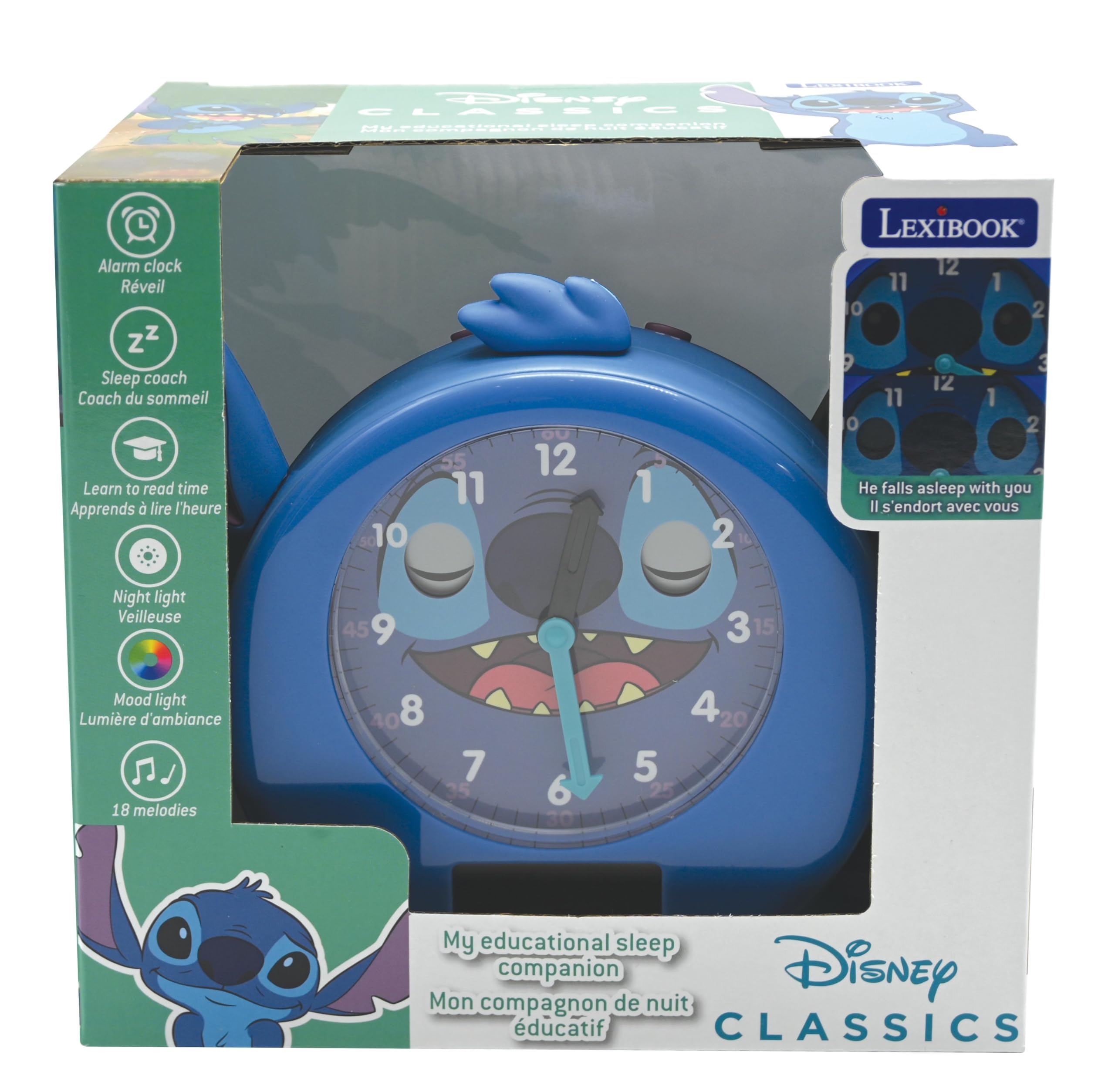 Lexibook Stitch RLT100DLXB sveglia bambini luce notturna blu