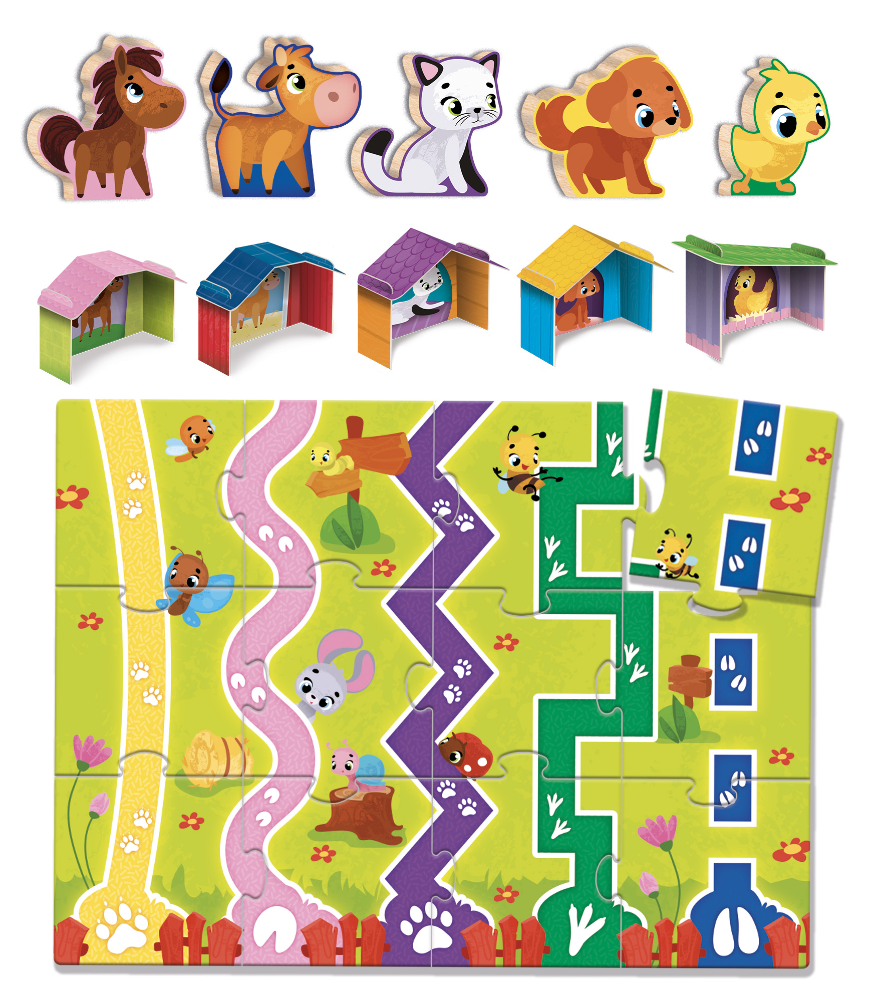 Lisciani Montessori Baby Wood Baby Farm gioco legno fattoria