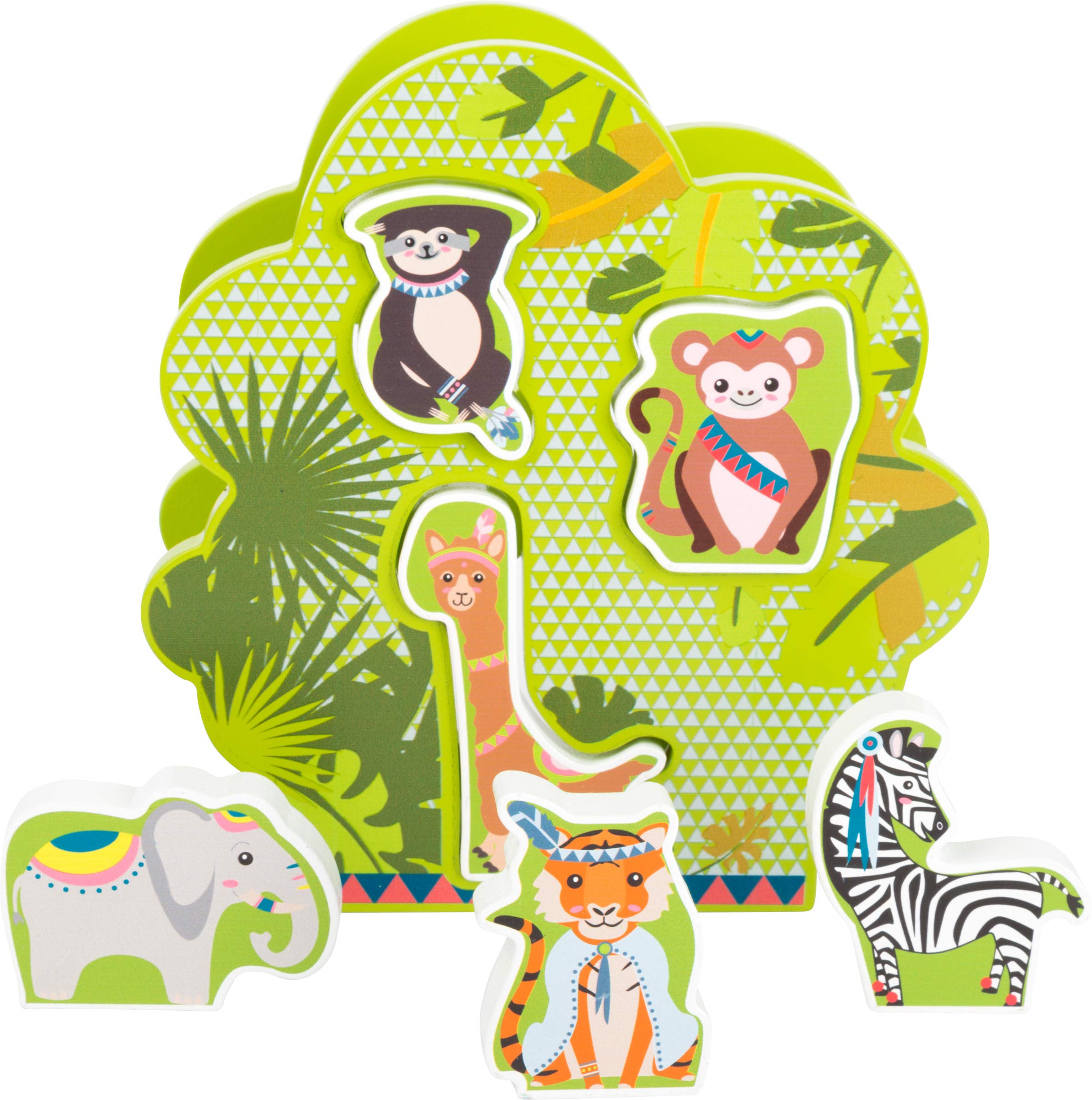 smallfoot 11095 puzzle legno Jungle 5 animali 12 mesi