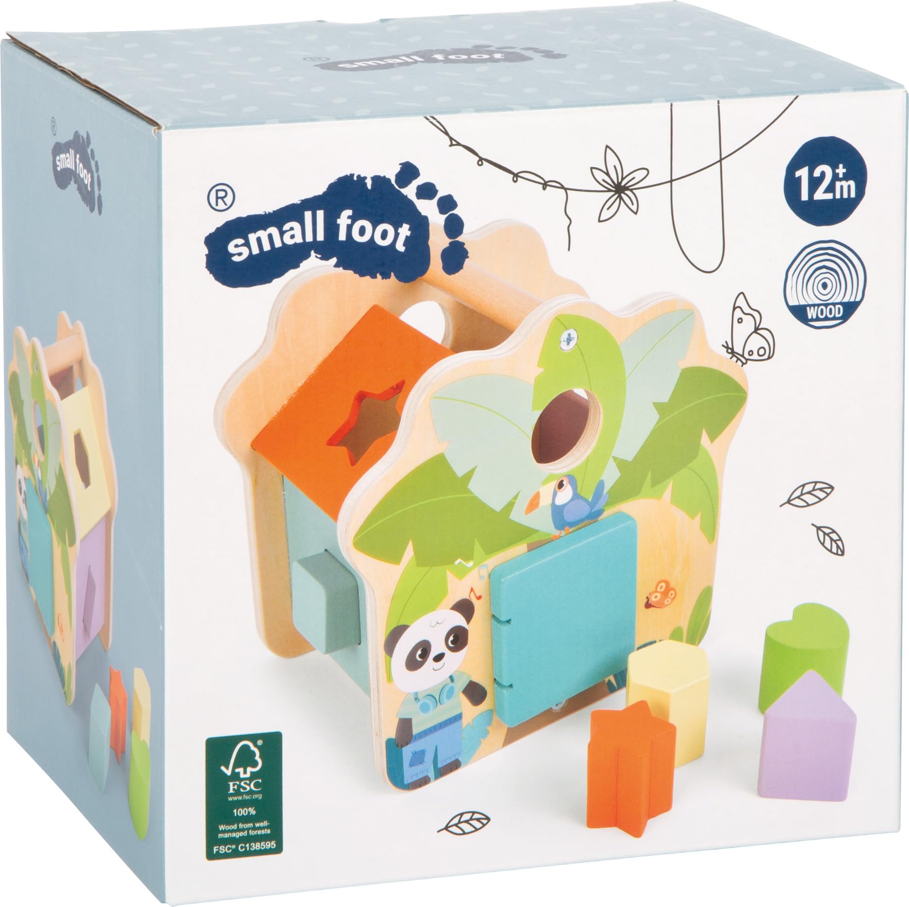 smallfoot Jungle Friends casetta dado incastro legno 5 pezzi