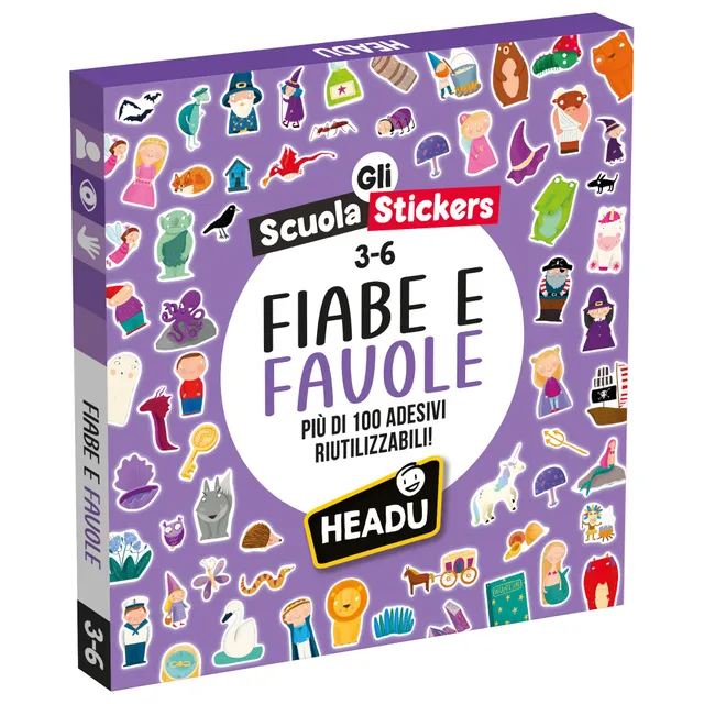 Headu Scuola Stickers Fiabe e Favole gioco educativo 130 stickers