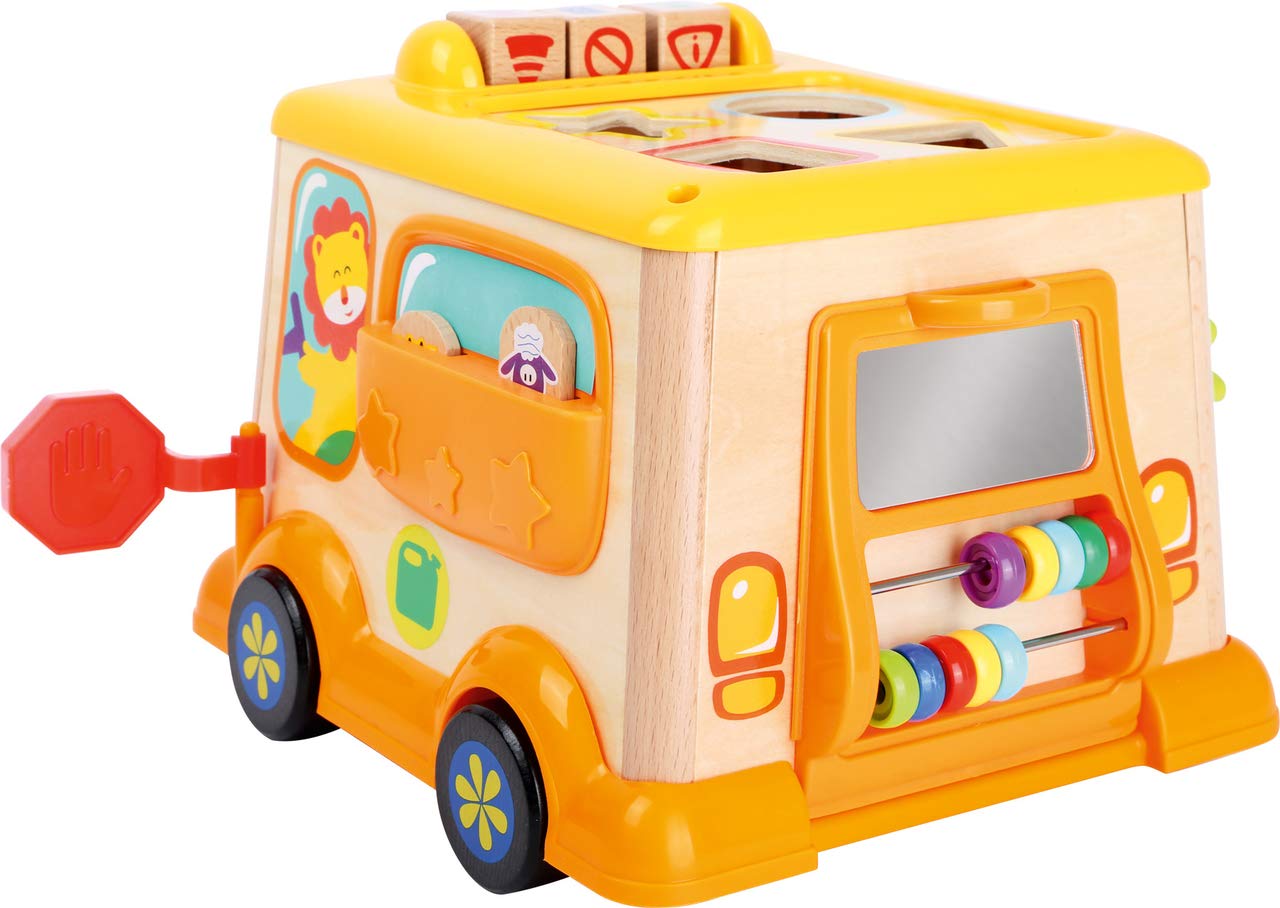 smallfoot scuolabus cubo attività in legno bambini
