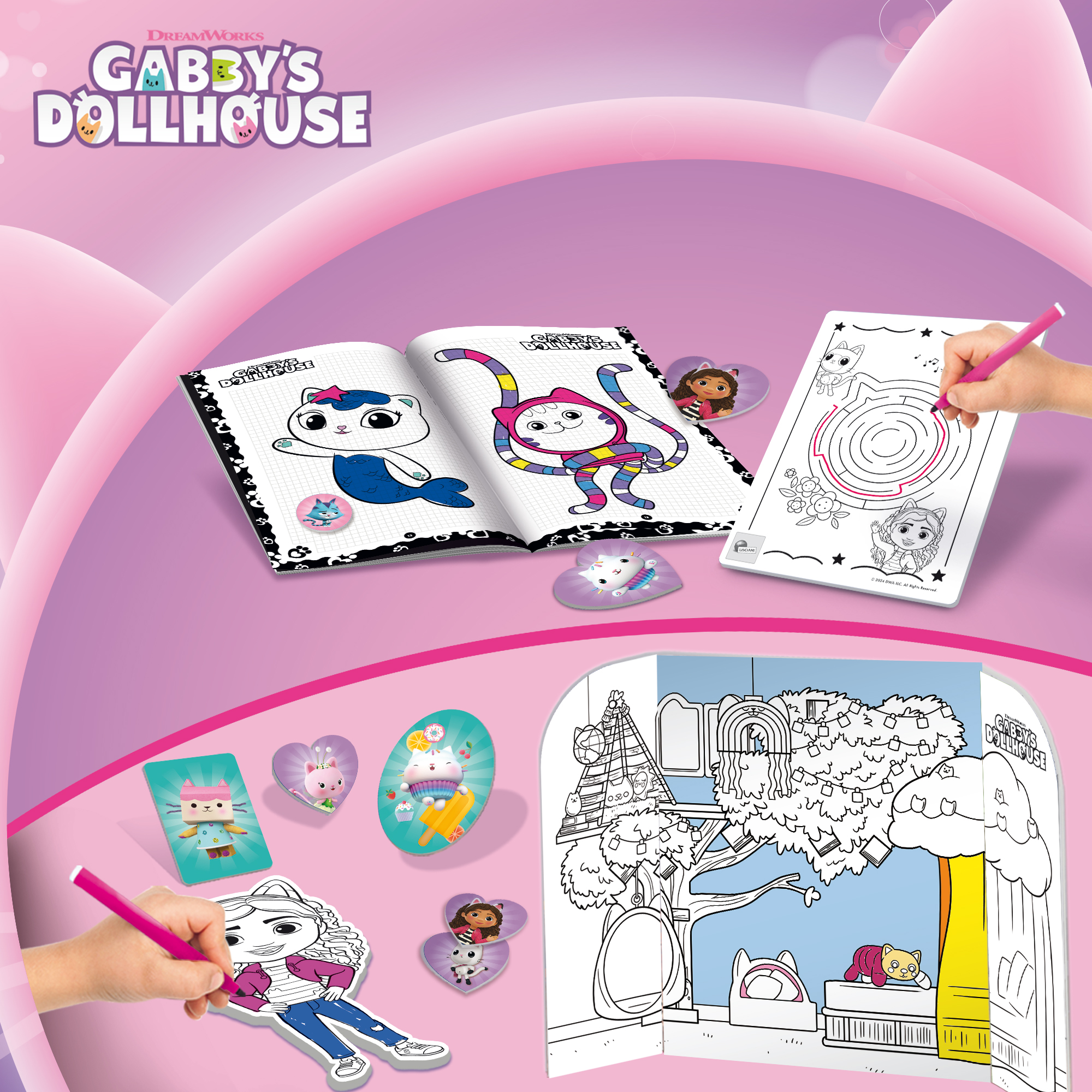 Lisciani Gabby's Dollhouse Zainetto Coloring And Drawing School disegno
