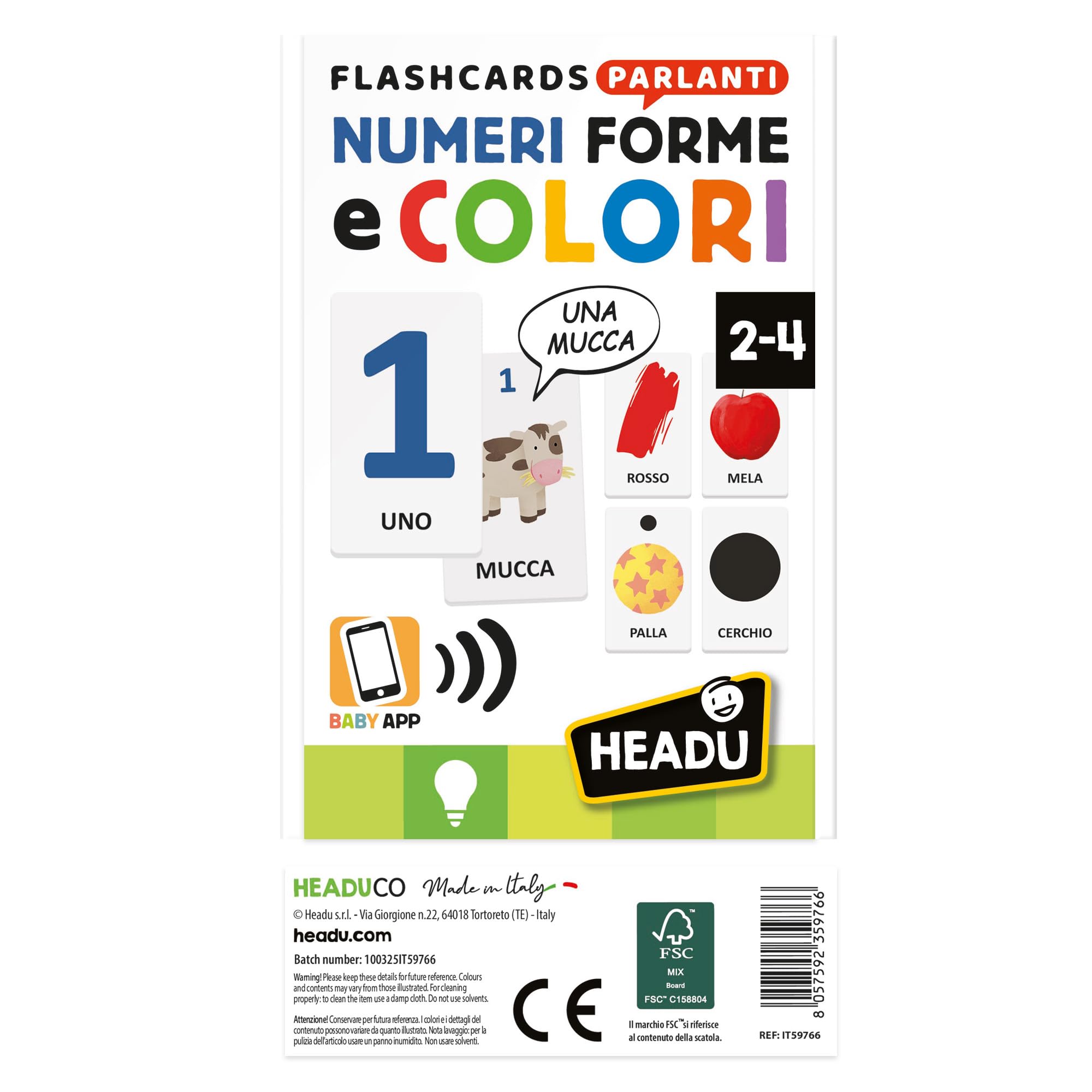 Headu Flashcards Parlanti Numeri Forme e Colori gioco 2-4 anni