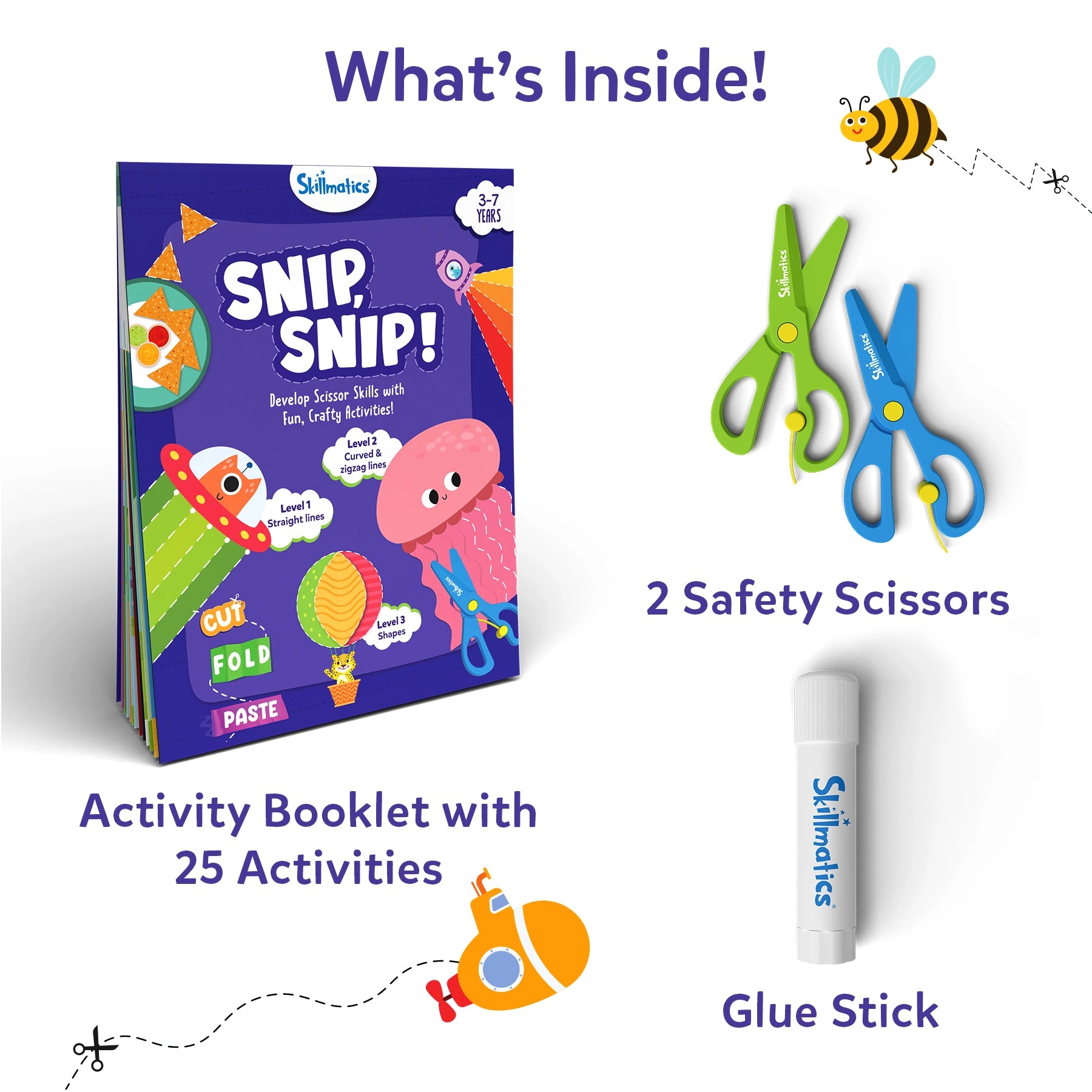 Skillmatics Snip Snip kit ritaglio forbici 3-7 anni
