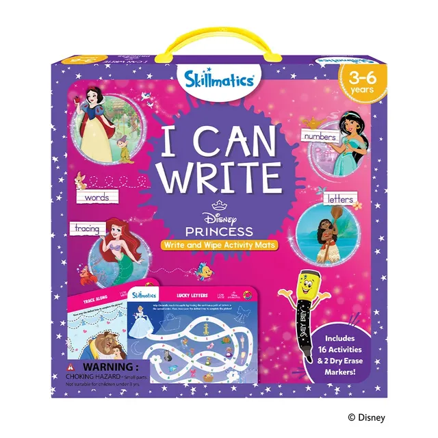 Skillmatics I Can Write Disney Princess schede cancellabili 3-6 anni