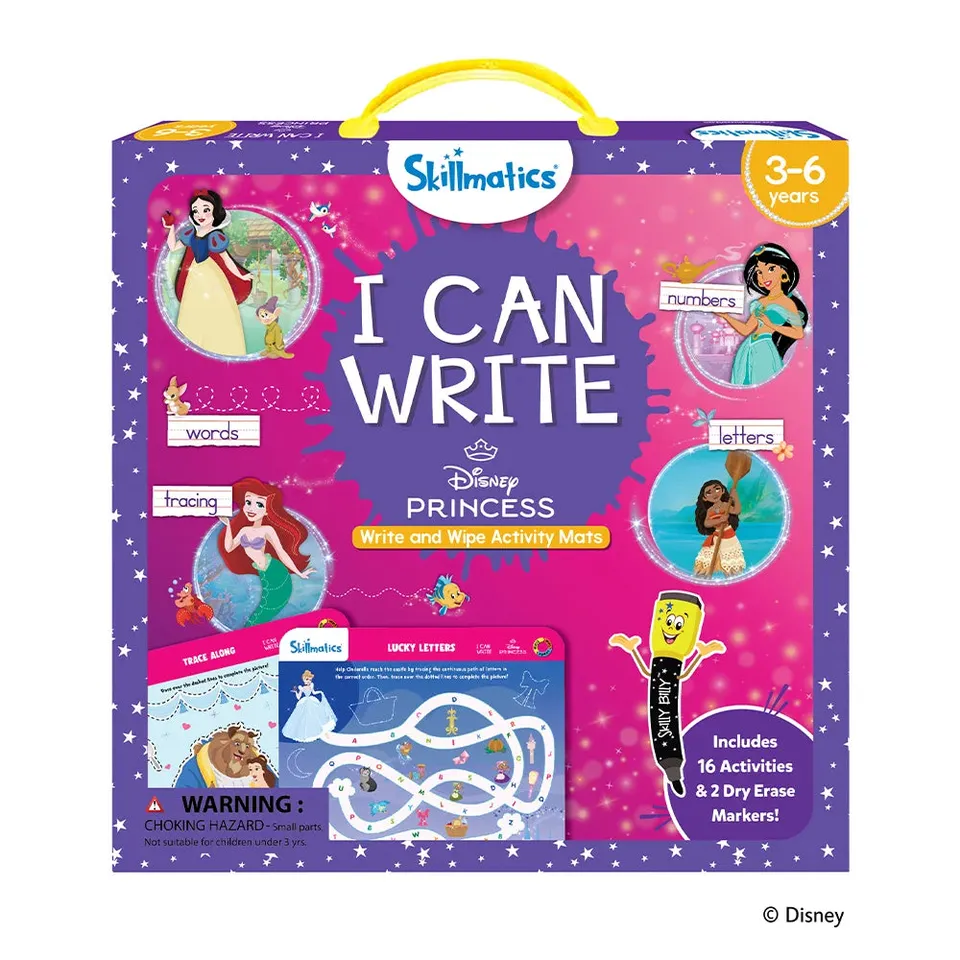 Skillmatics I Can Write Disney Princess schede cancellabili 3-6 anni