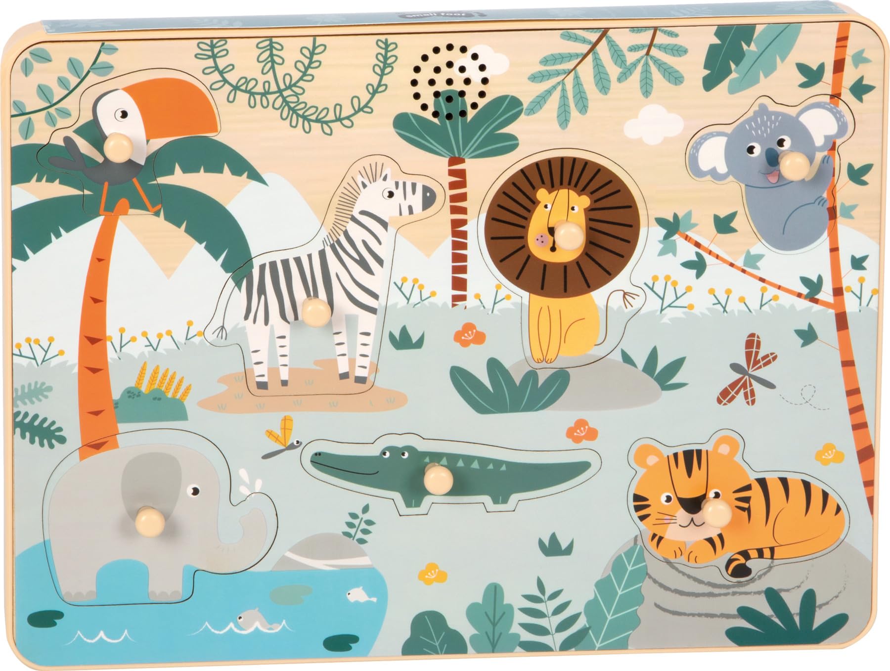 smallfoot Safari puzzle sonoro versi animali in legno 7 pezzi