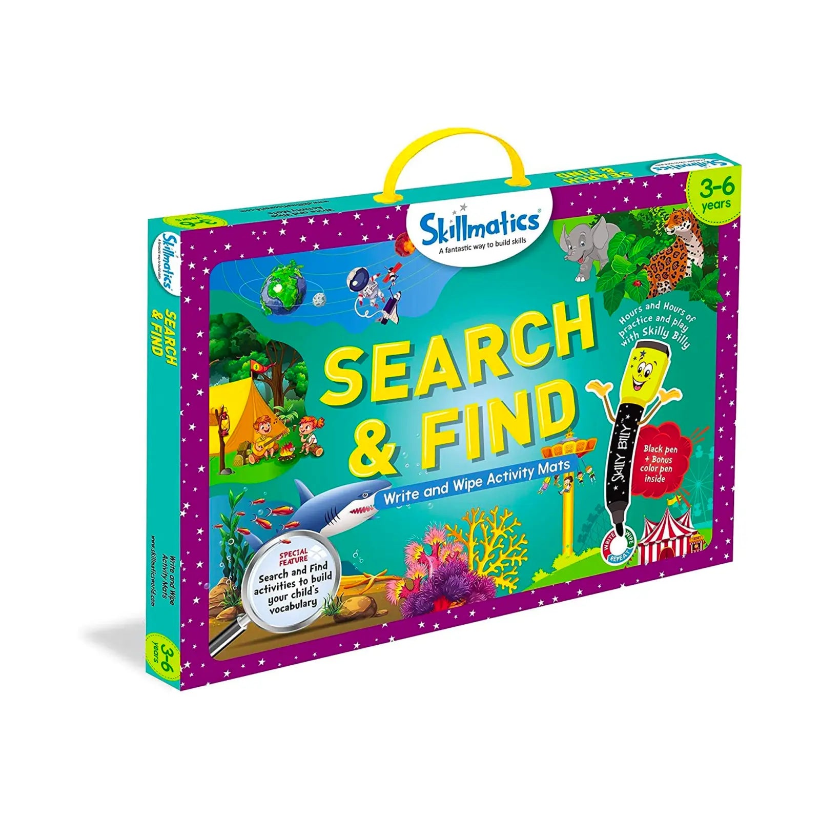 Skillmatics Search & Find tappetini attività riutilizzabili 3-6 anni