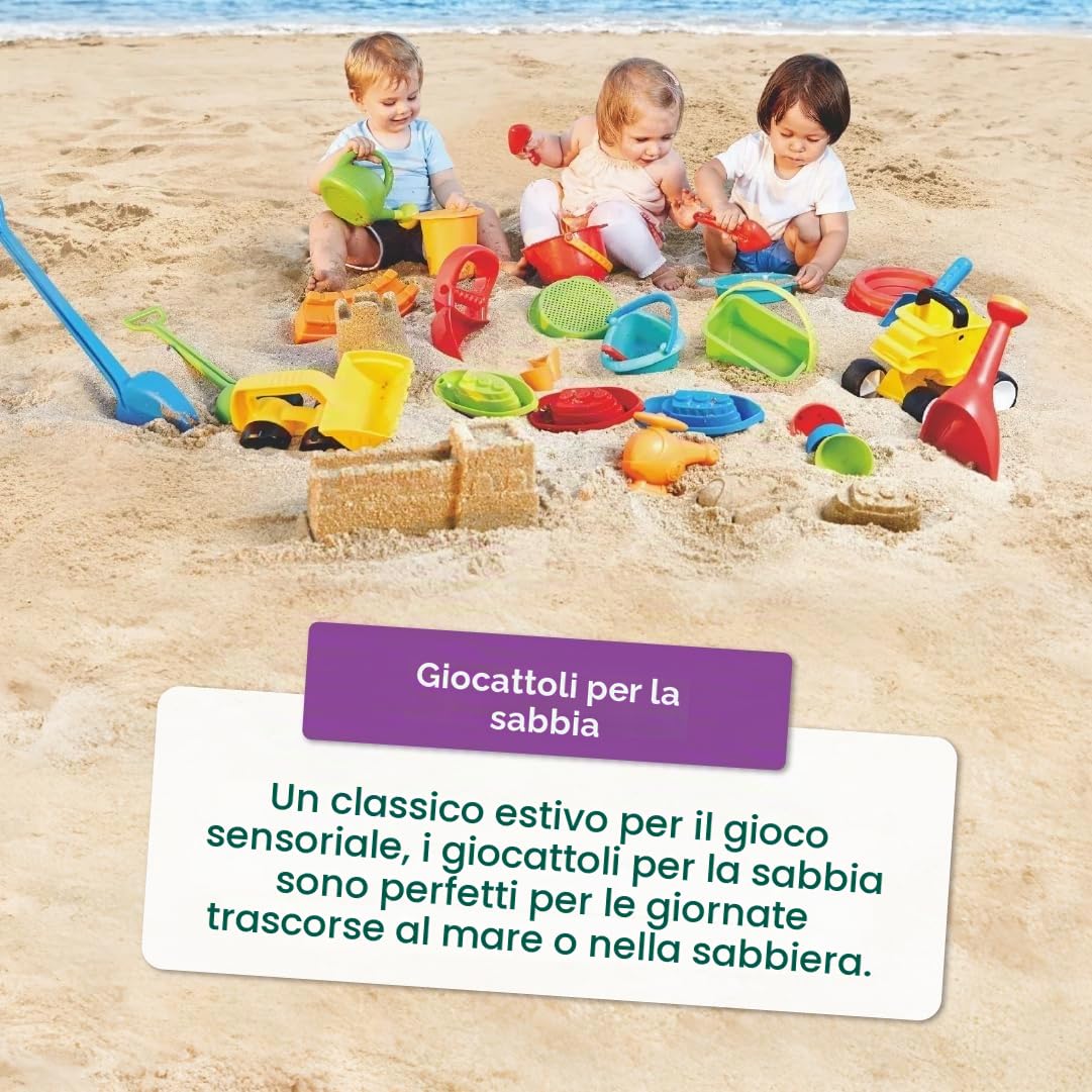 Hape Set Spiaggia 5 in 1 Secchielli e Palette dai 18 Mesi