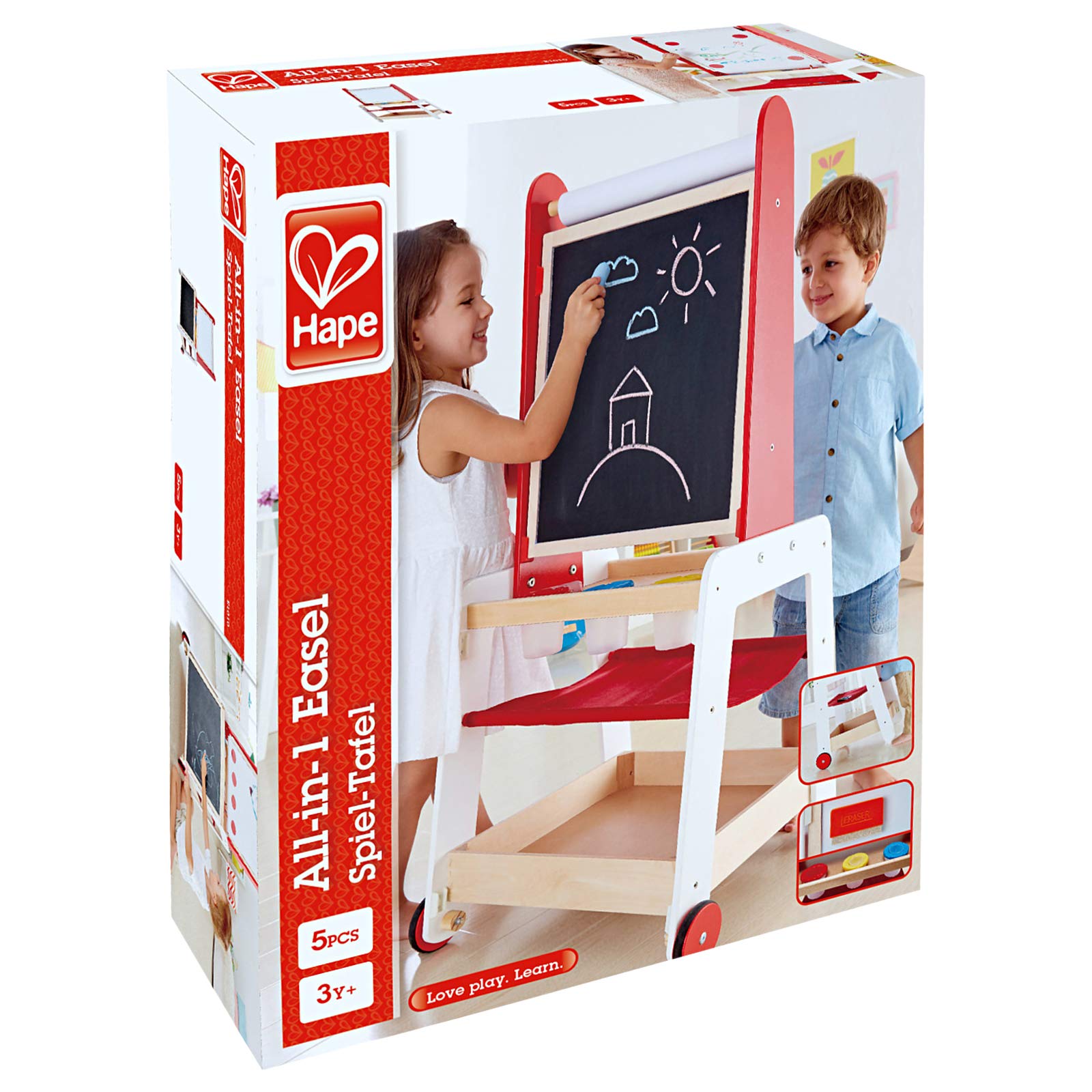 Hape E1055 lavagna bambini double-face con carrello