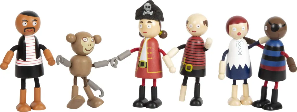 smallfoot bambole pieghevoli pirata set 6 pezzi classico