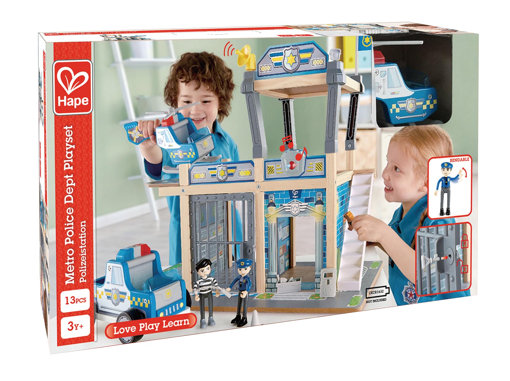 Hape stazione di polizia metropolitana playset legno