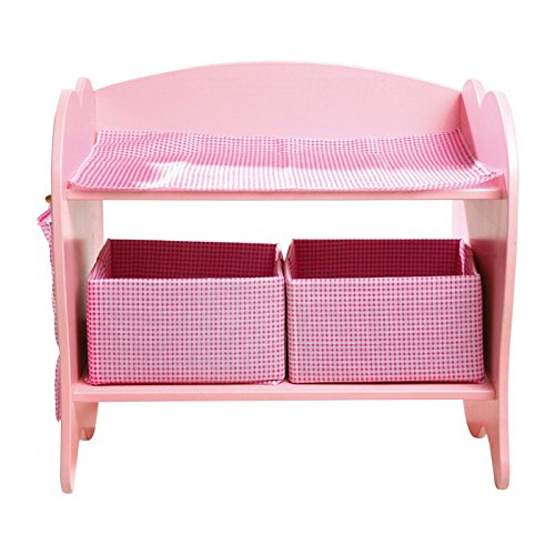 smallfoot 4724 fasciatoio per bambole in legno rosa