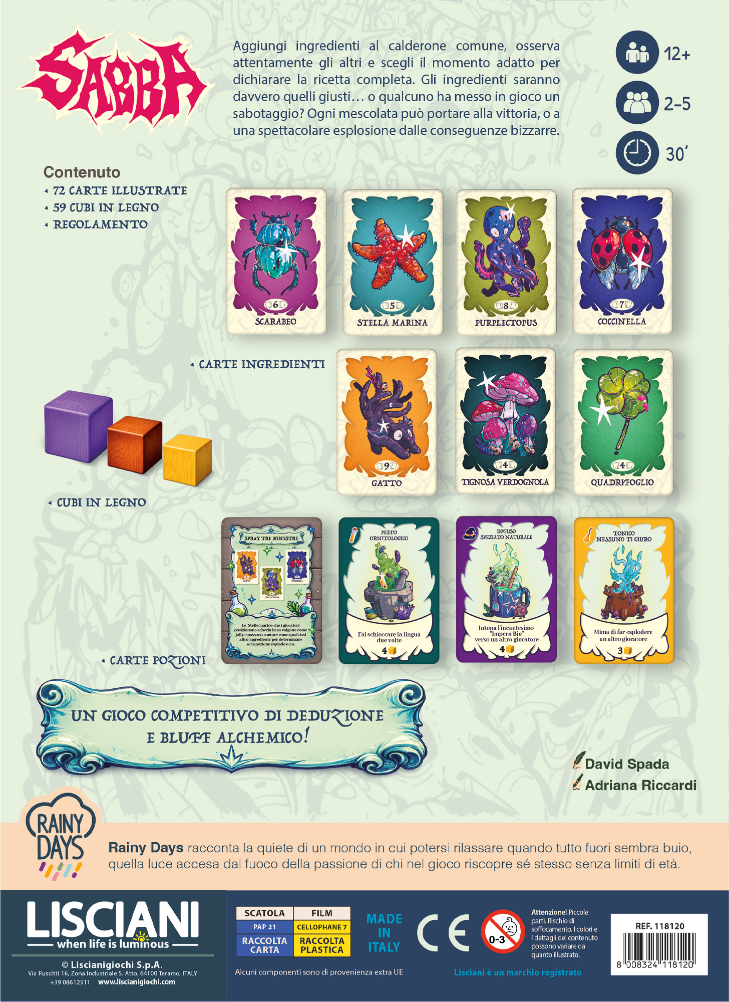 Lisciani Rainy Days Sabba gioco da tavolo ricette magiche