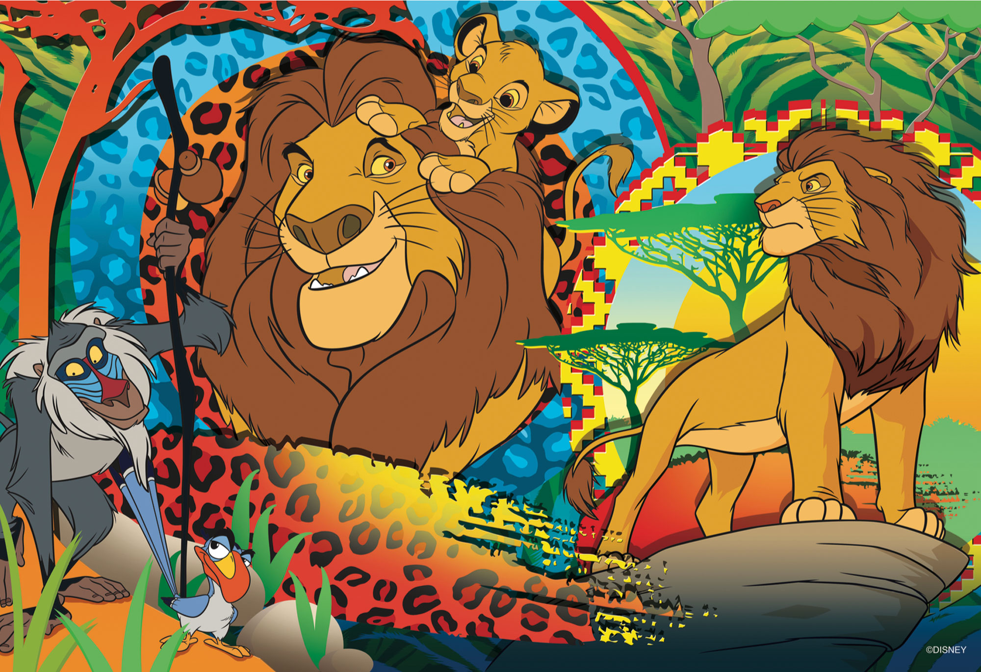 Lisciani Disney Re Leone puzzle bambini 24 pezzi double-face