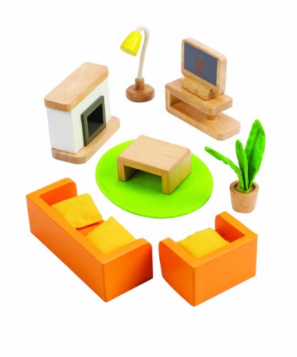Hape Casa Bambole Salotto Mobili Legno con Camino