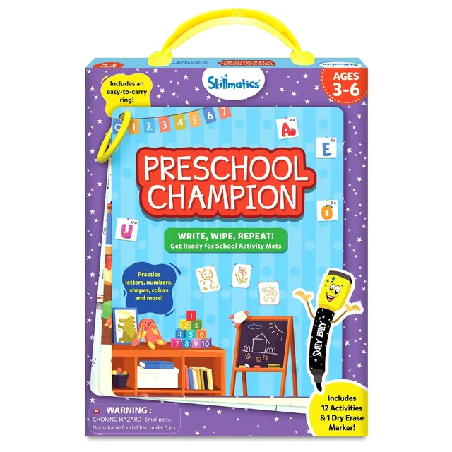 Skillmatics Preschool Champion schede cancellabili 3-6 anni
