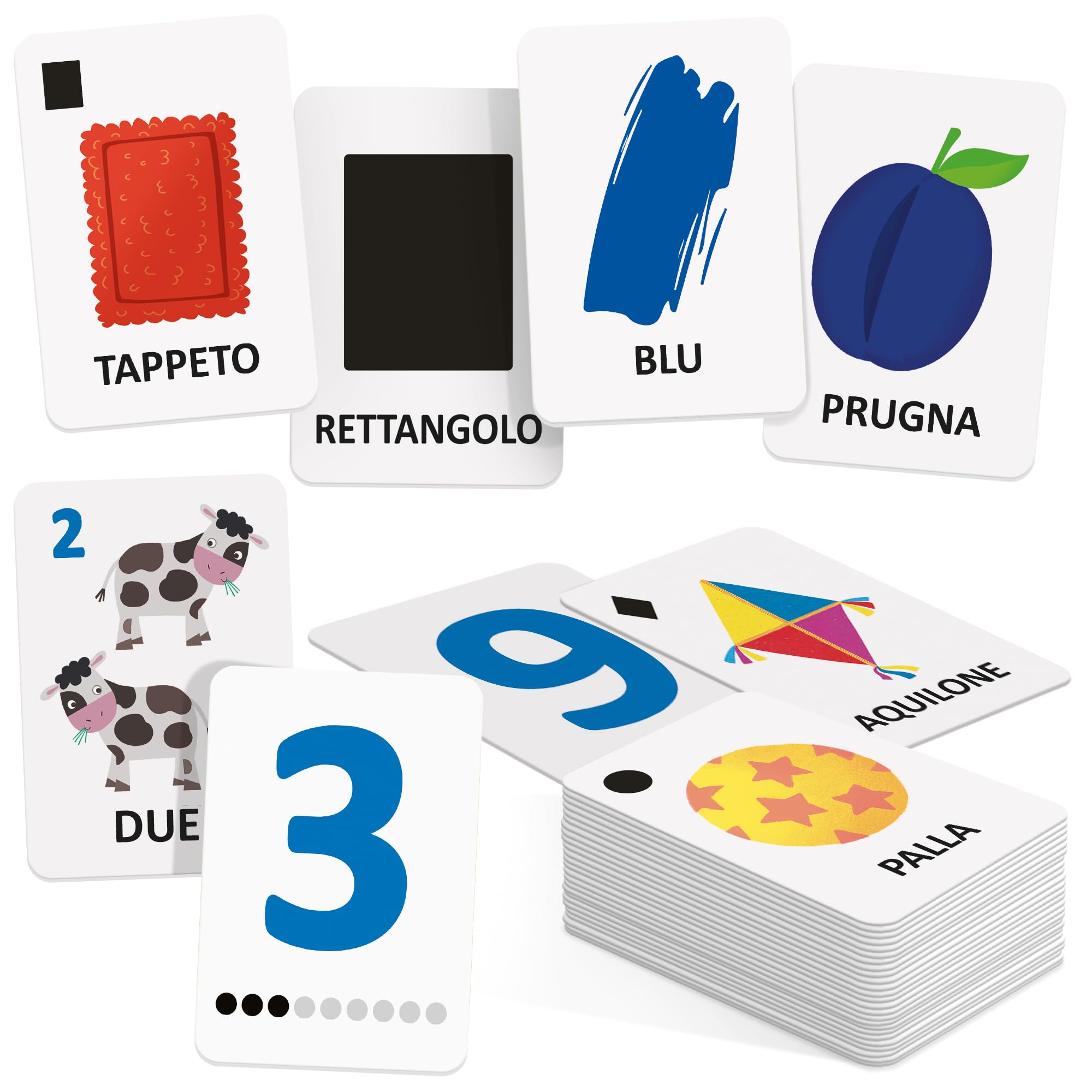 Headu Vitamine in Gioco Numeri Forme e Colori carte educative 54 carte 3-6 anni