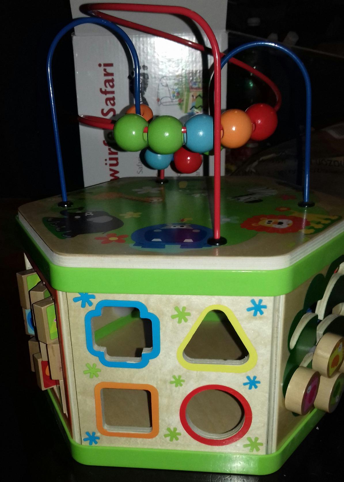 smallfoot 4244 Cubo Motorio Safari gioco legno animali
