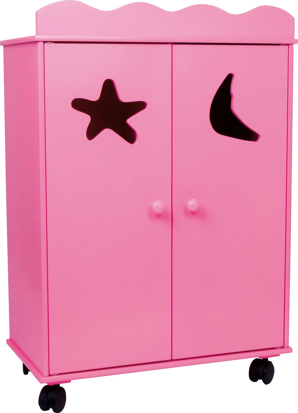 smallfoot 2880 Pink armadio bambole in legno con ruote