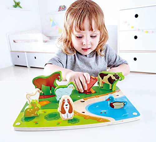 Hape E1454 Puzzle in Legno Animali Fattoria a Incastro