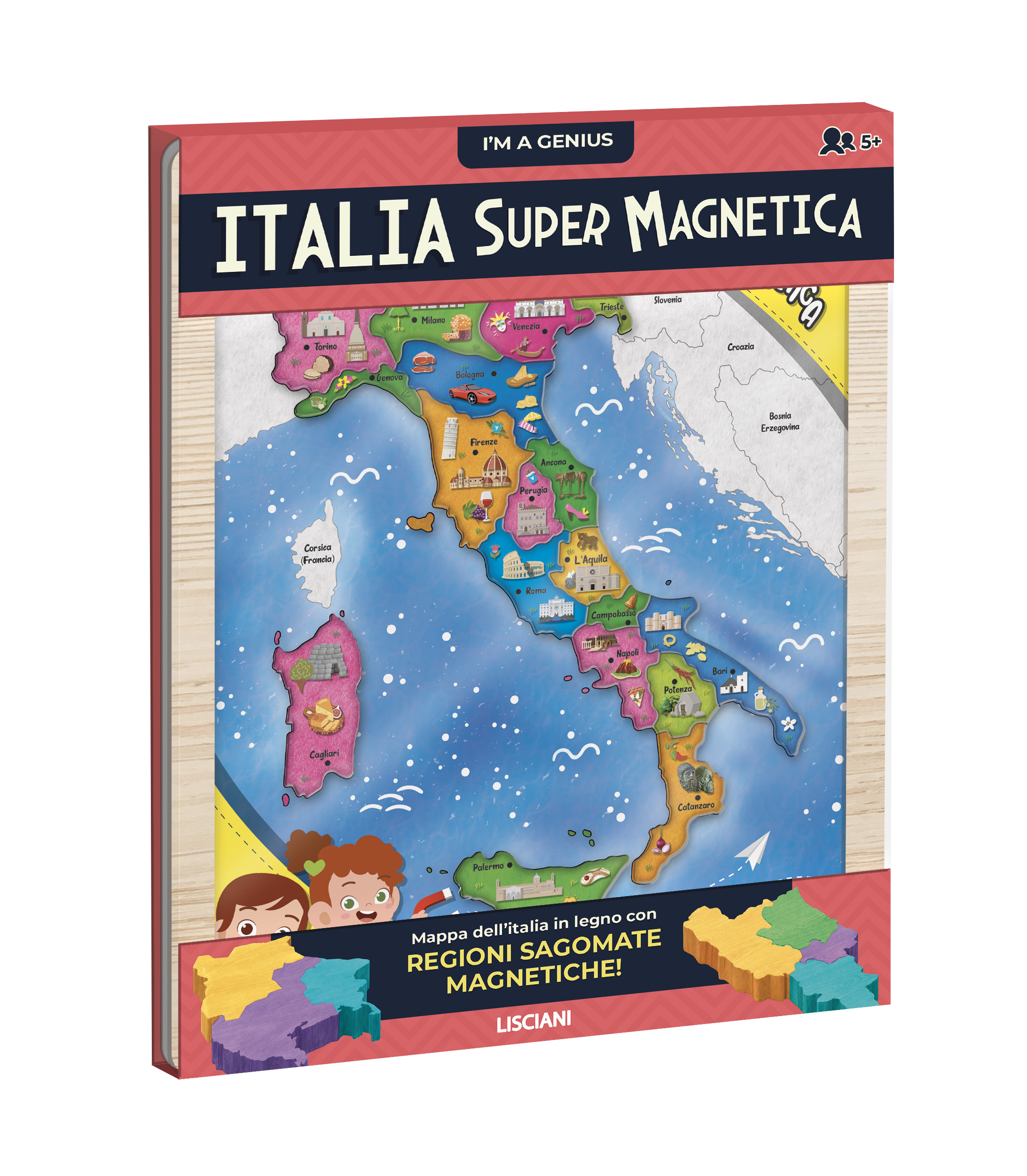 Lisciani I'm a Genius Italia Supermagnetica puzzle magnetico legno