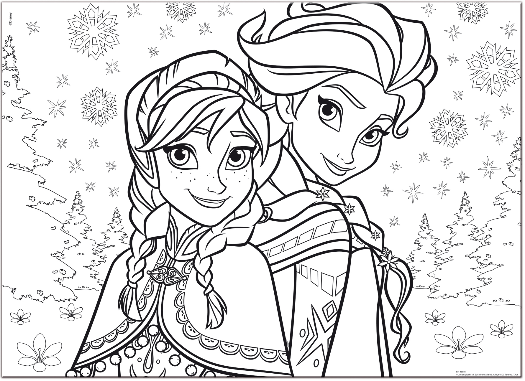 Lisciani Disney Maxi Floor 60 Frozen Puzzle Pavimento da Colorare