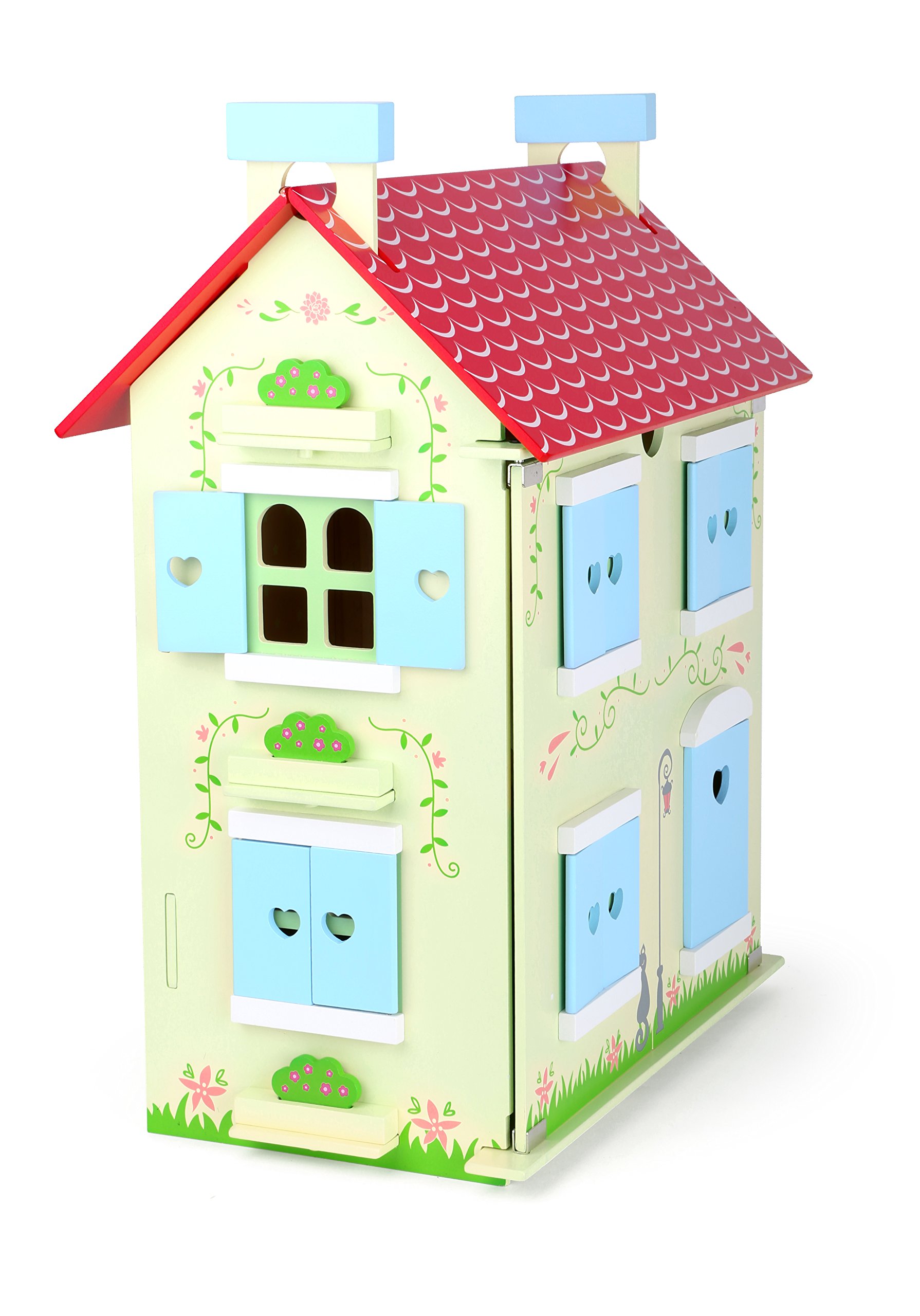 smallfoot 10736 casa bambole legno 3 piani con mobili