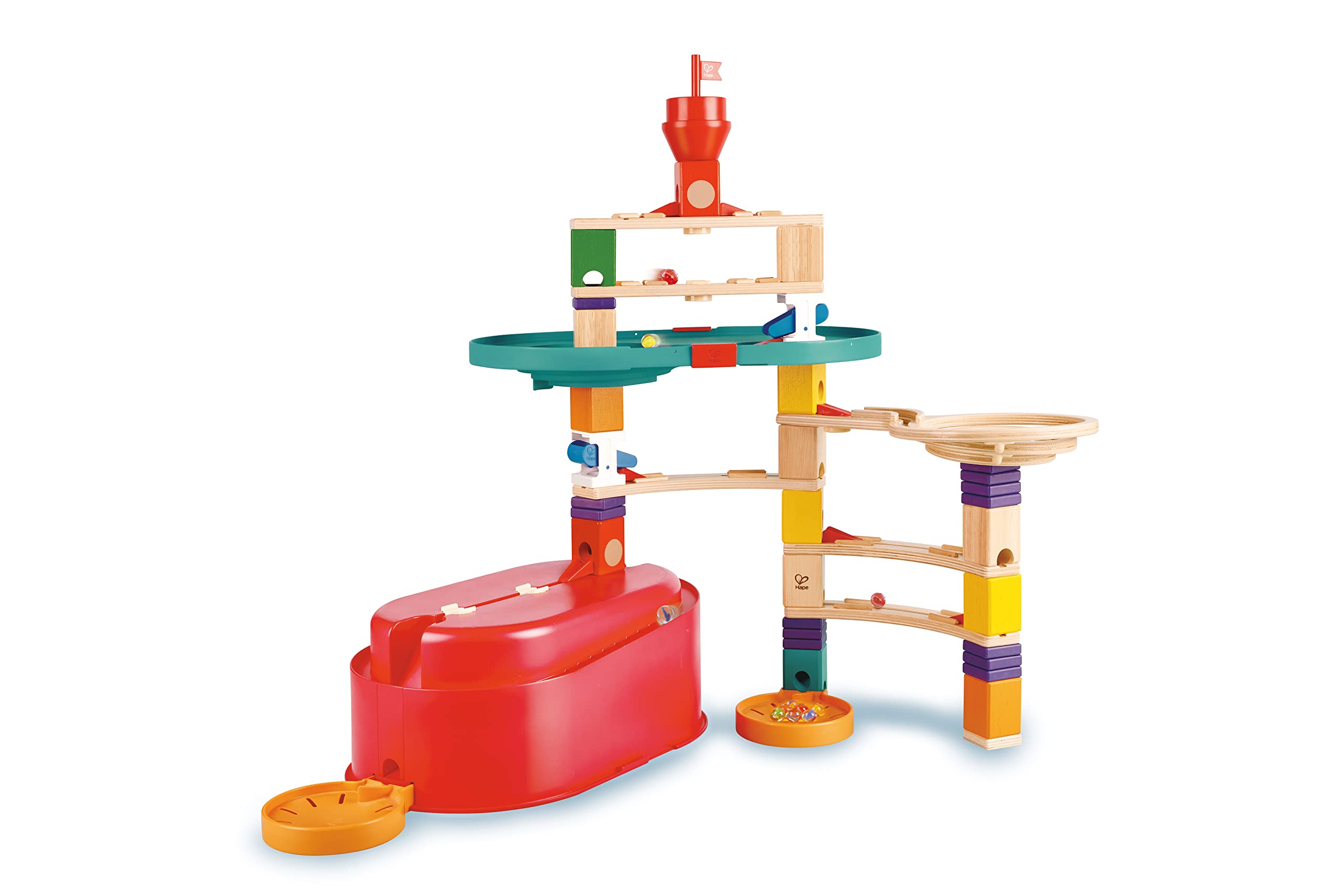 Hape Quadrilla pista biglie contenitori componibili legno