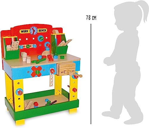 smallfoot Tobi 1533 banco da lavoro legno con utensili