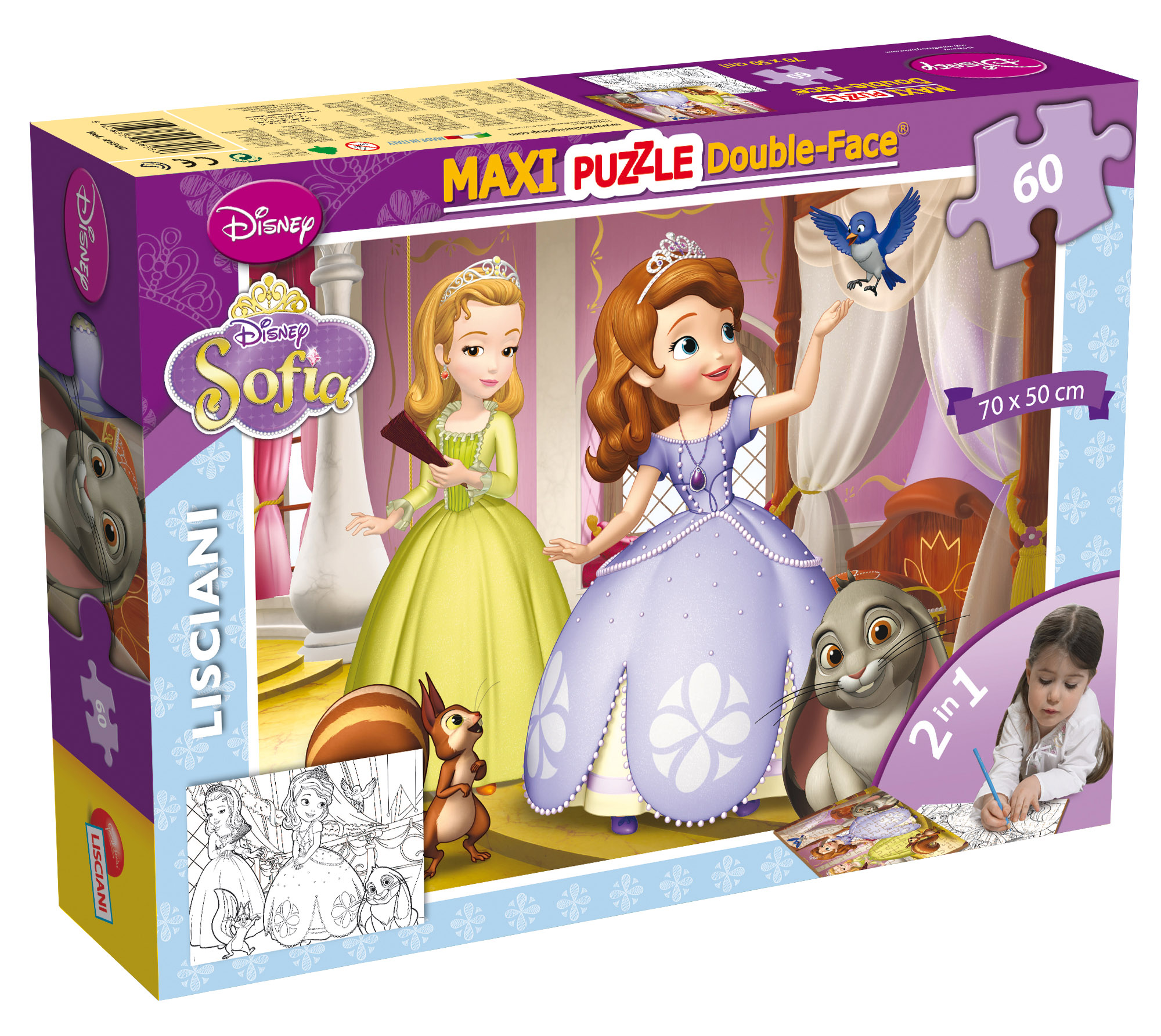Lisciani Disney Maxi Floor 60 Sofia puzzle double-face 60 pezzi