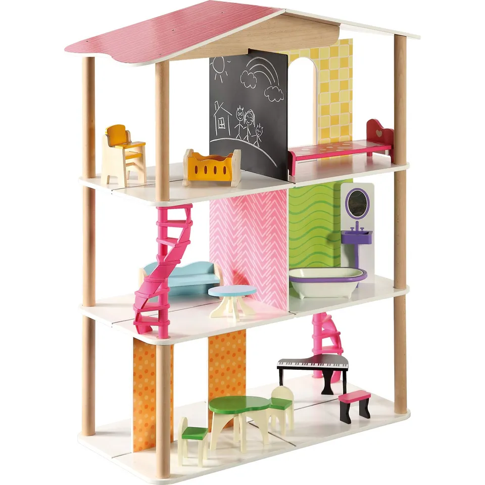 smallfoot Charlotte 7809 casa bambole legno 3 piani 12 pezzi