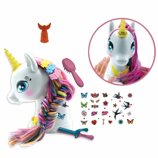 Lexibook SHUNI testina unicorno bianco rosa con accessori