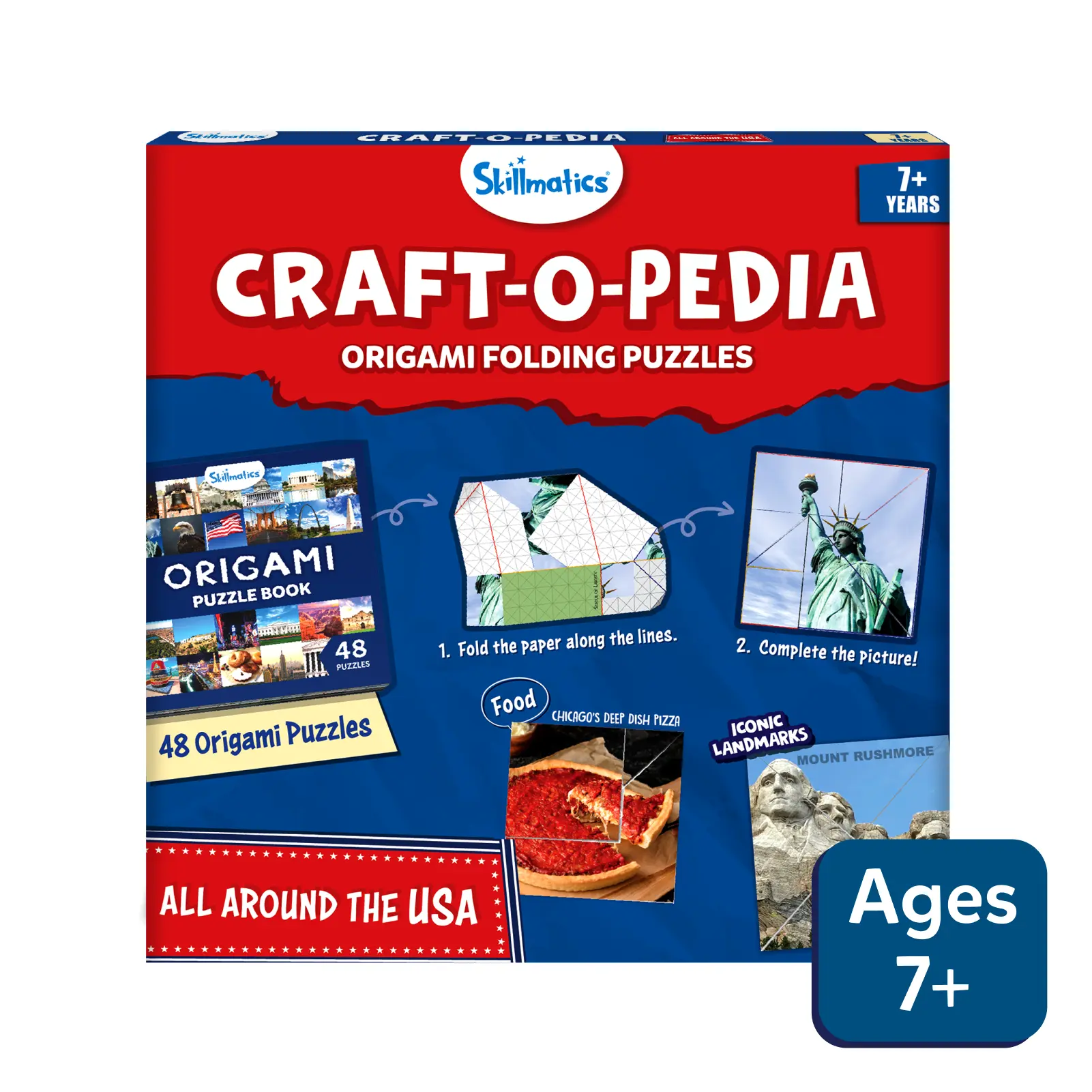 Skillmatics Craft-O-Pedia USA libro origami 48 puzzle 7+