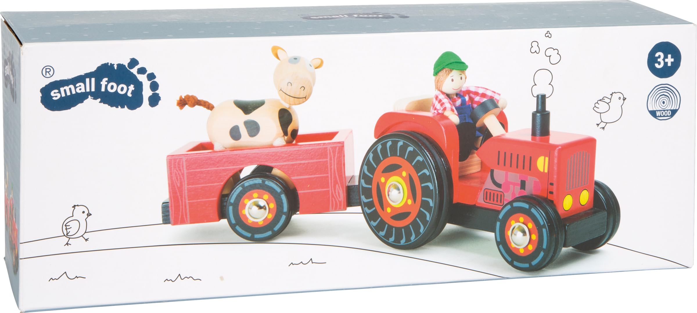 smallfoot 10316 Fattoria trattore legno con rimorchio
