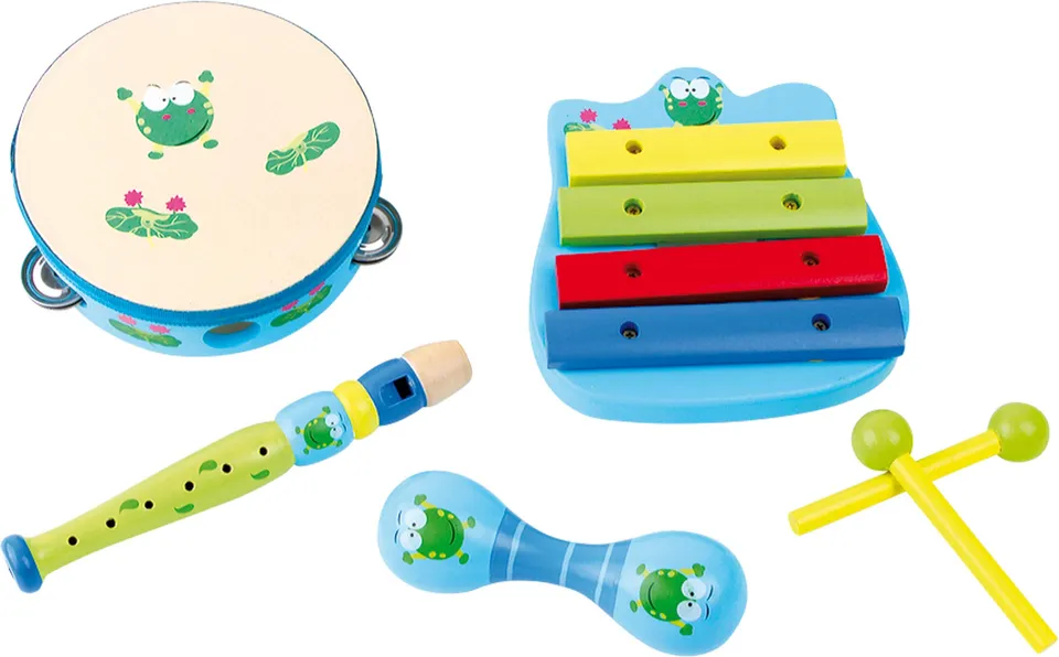 smallfoot Ranocchio set musicale in legno 4 pezzi