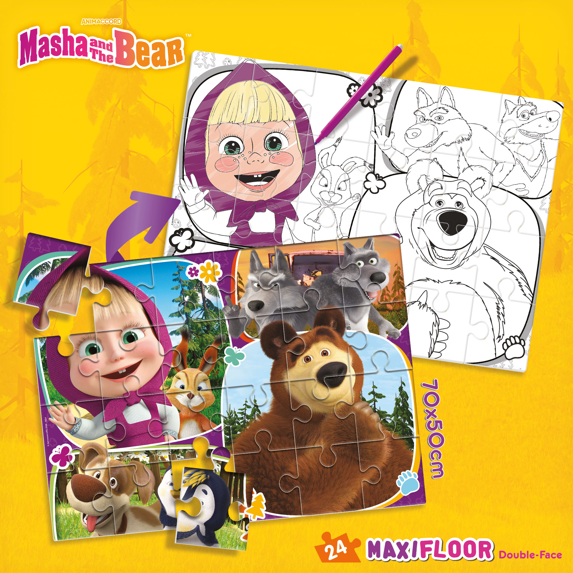 Lisciani Masha Puzzle Df Maxifloor 24 24 pezzi da colorare