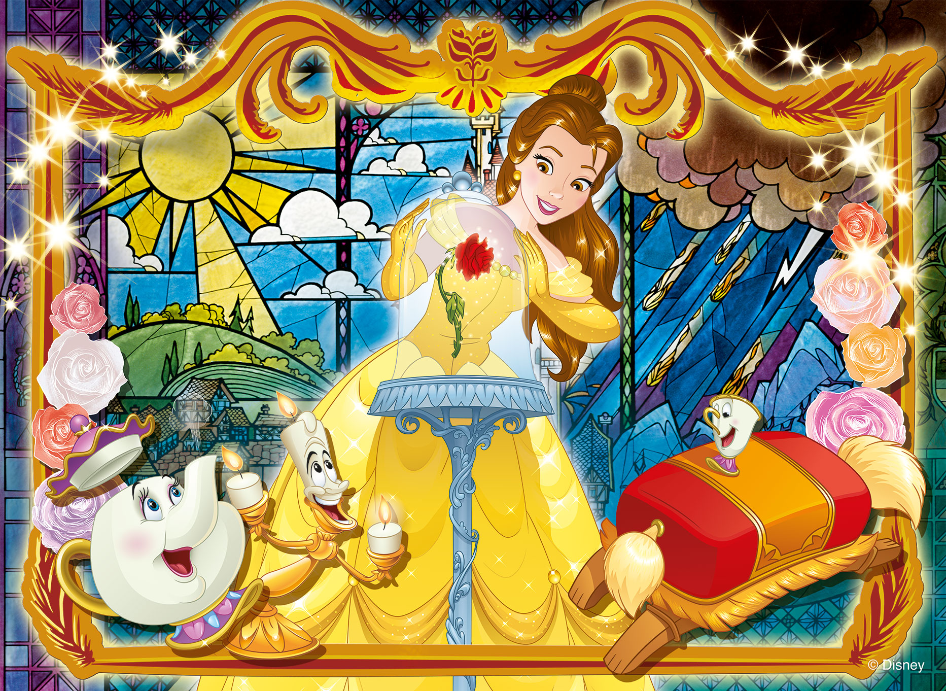 Lisciani Disney Maxi Floor 108 Bella e Bestia puzzle double-face