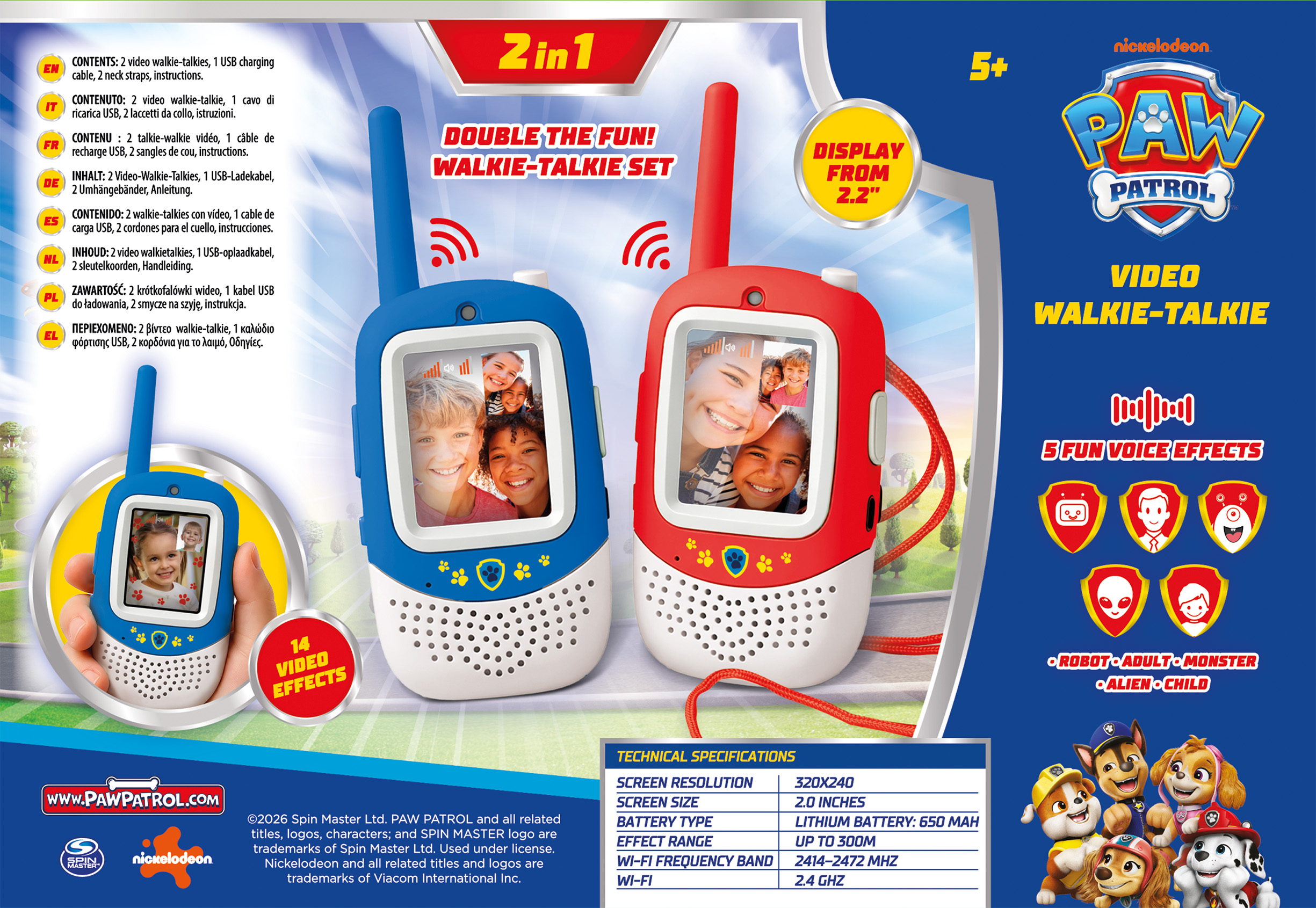 Lisciani Paw Patrol Video Walkie Talkie set 2 pezzi