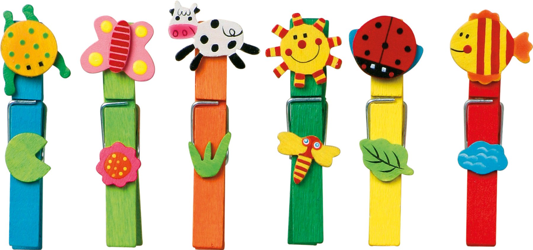 smallfoot 7760 mollette legno animali 24 pezzi 3 anni