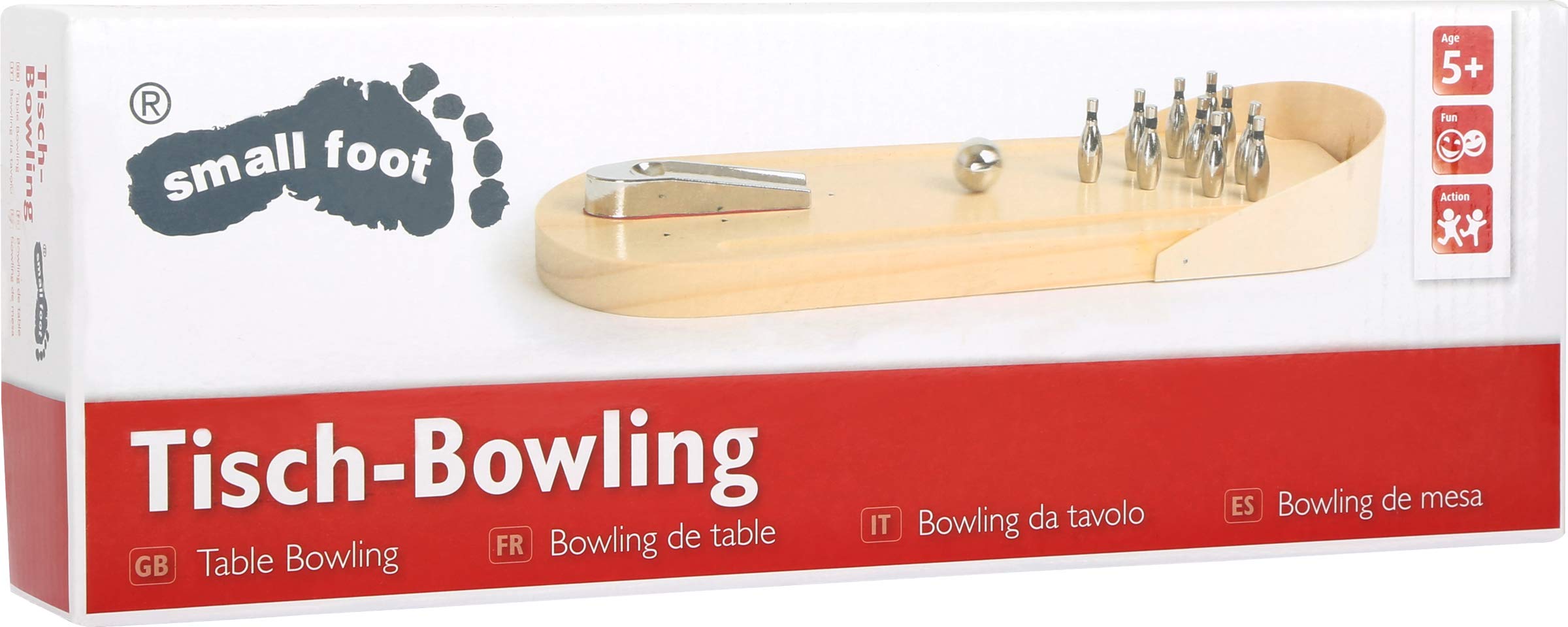 Smallfoot 2877 bowling da tavolo in legno 10 birilli