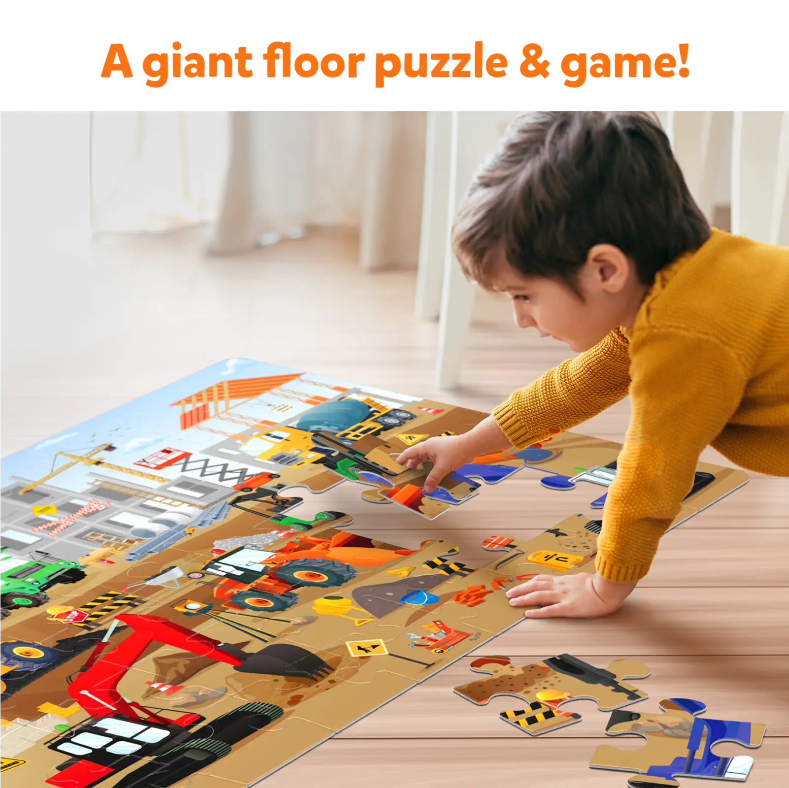 Skillmatics Piece Play Construction Site puzzle pavimento 48 pezzi cantiere