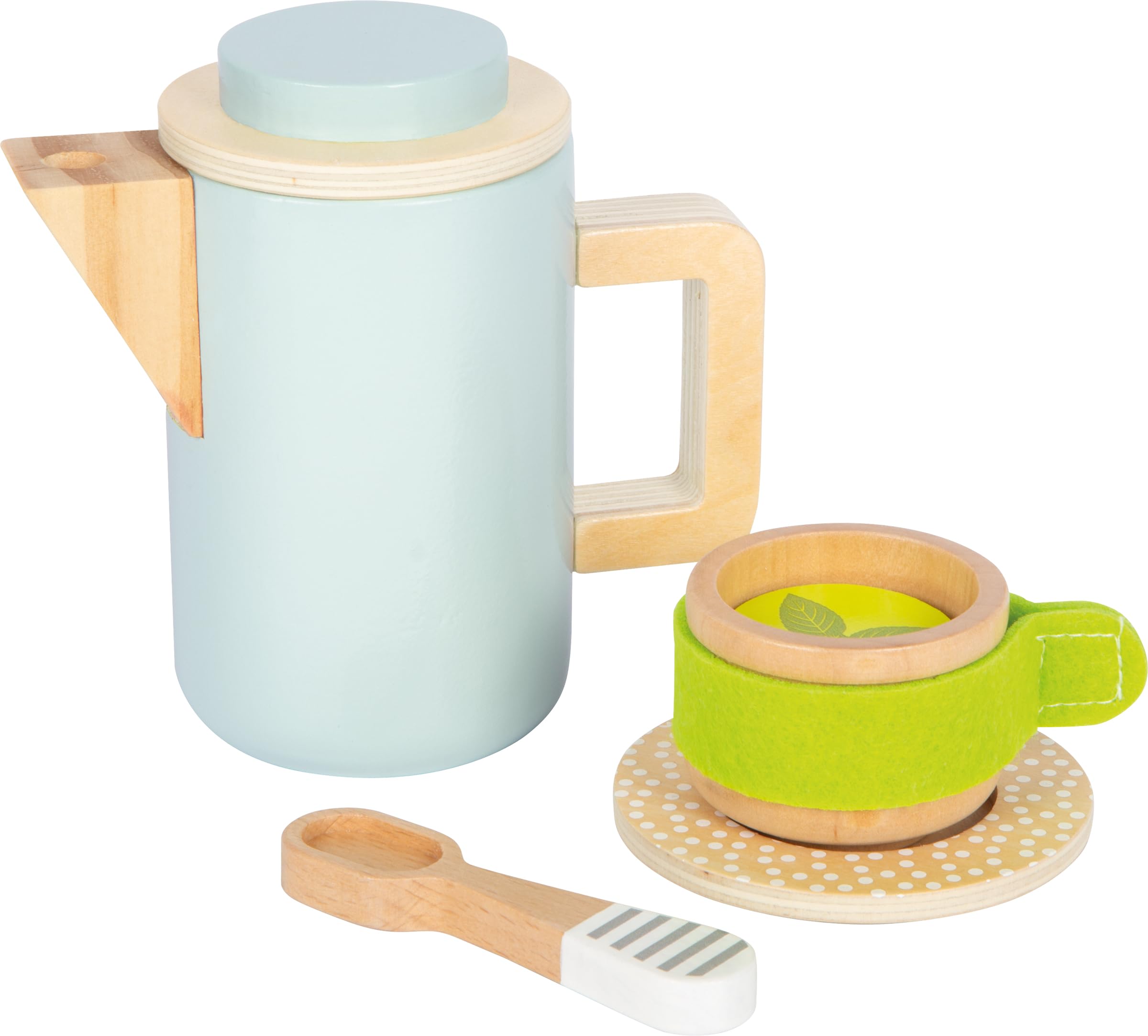 smallfoot 12484 servizio tè e caffè legno 15 pezzi con vassoio