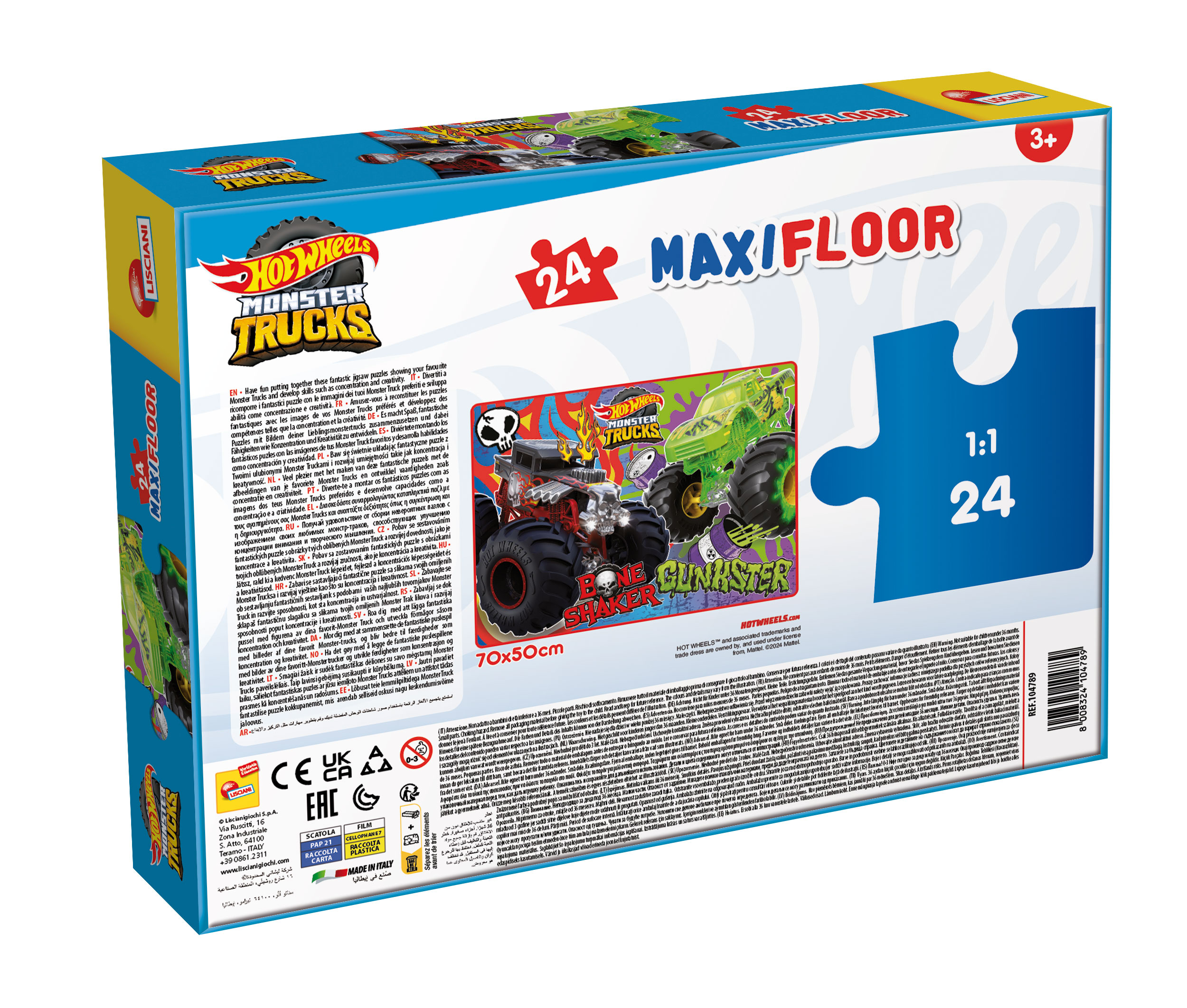 Hot Wheels Maxifloor 24 puzzle 24 pezzi monster truck
