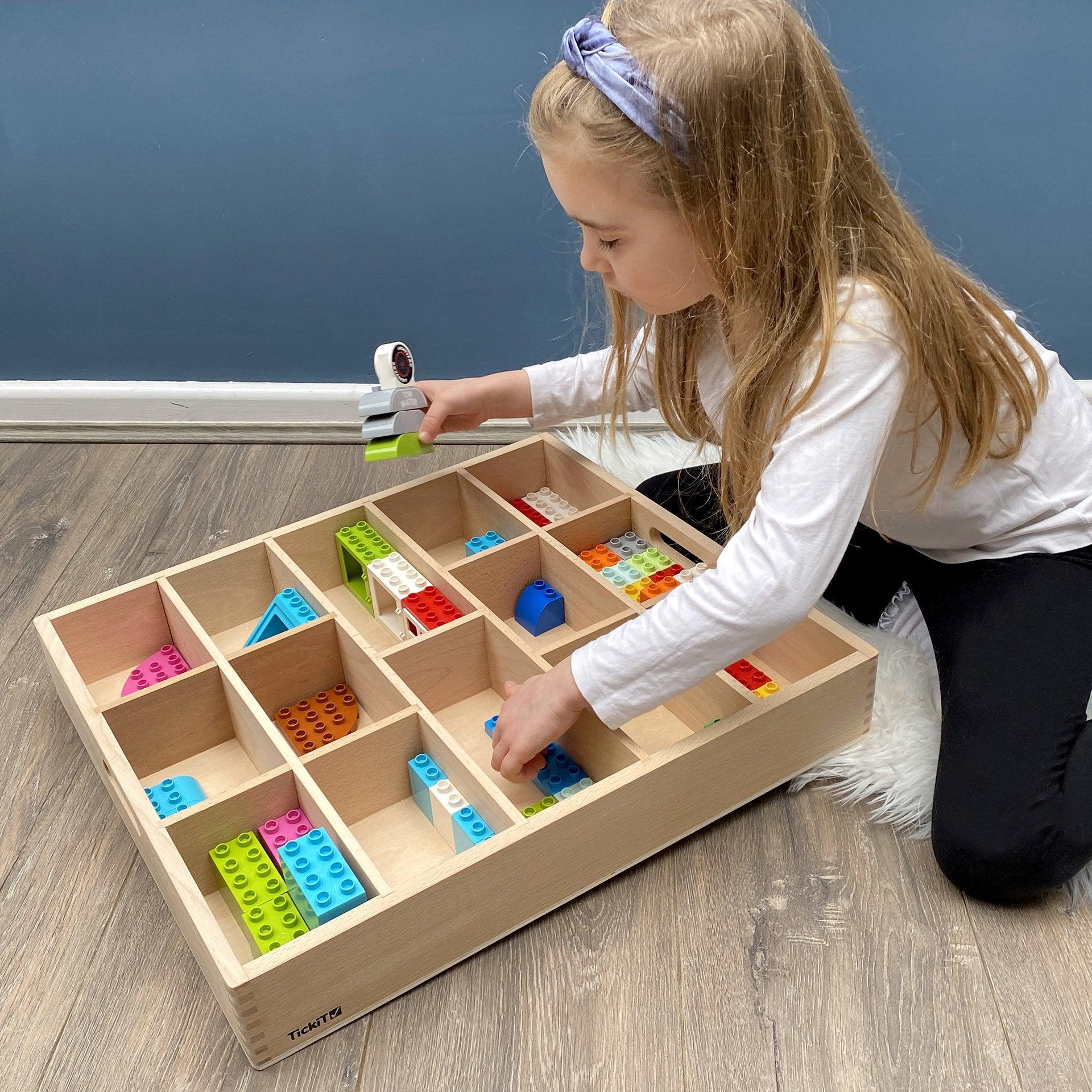 Tickit Wooden Sorting Tray vassoio legno 14 scomparti
