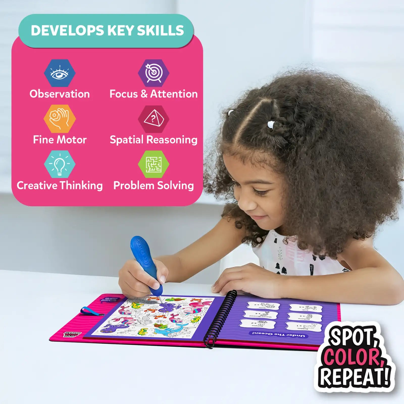 Skillmatics Water Spotter Unicorns Princesses libro acqua 4-8 anni