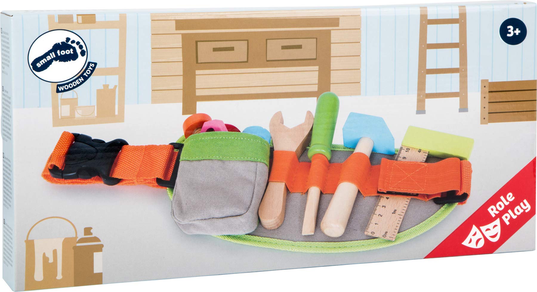 smallfoot 4745 cintura porta attrezzi colorata legno