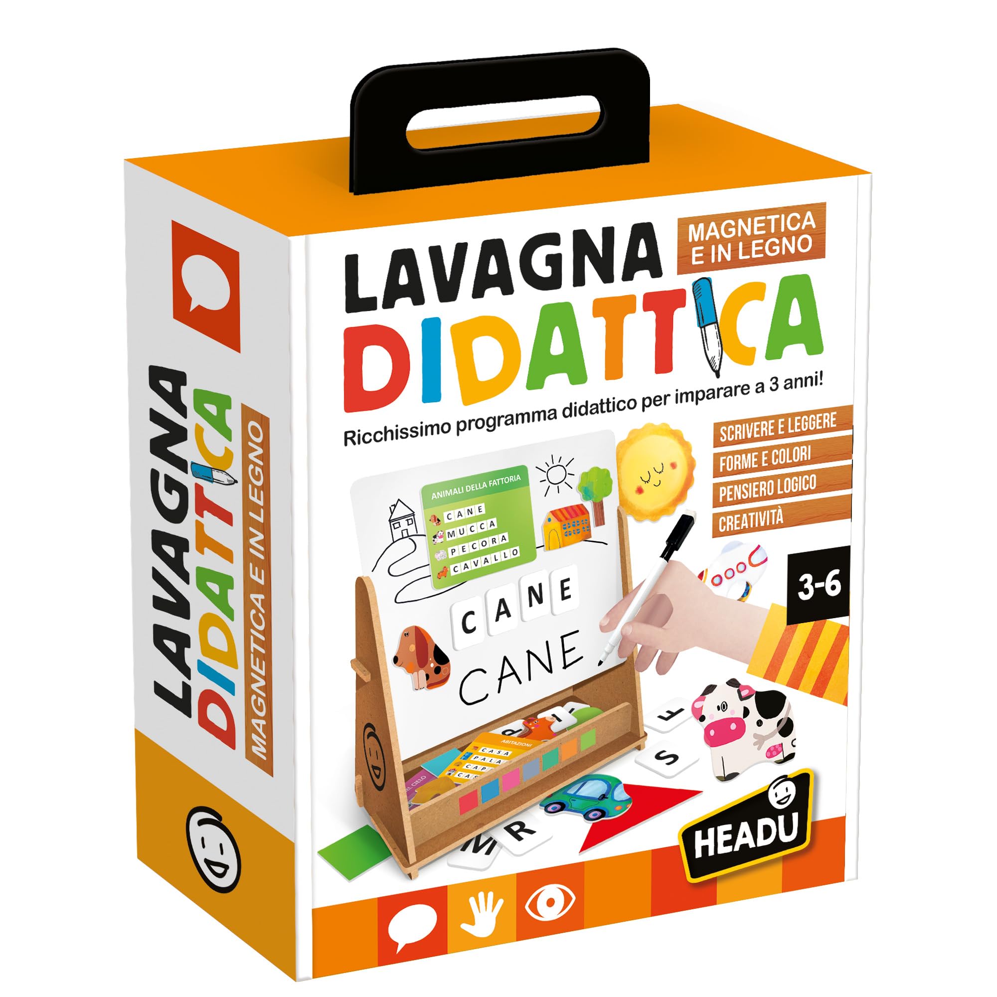 Headu Lavagna Didattica Magnetica gioco Montessori legno 3-6 anni